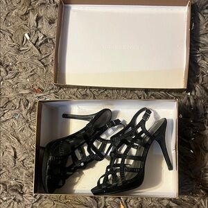 Audrey Brooke Black Strappy Heels